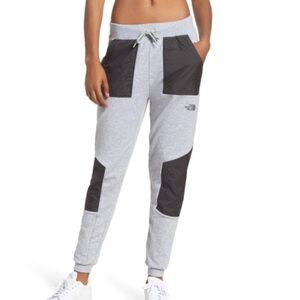The North Face Light Gray and Black Joggers